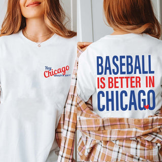 Baseball Is Better In Chicago Front & Back Design Wholesale Bella Graphic Tee - Fast TAT - Limeberry Wholesale