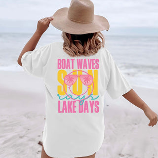 Sun Rays Lake Days Pink Back Design Comfort Color Wholesale Tee - Fast Shipping - Limeberry Wholesale
